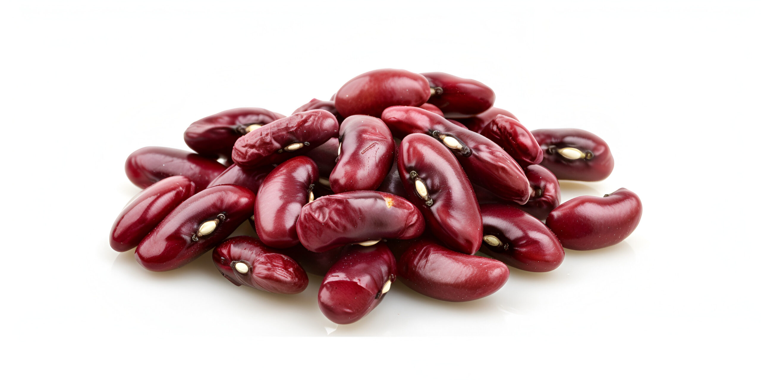red kidney beans on the white background